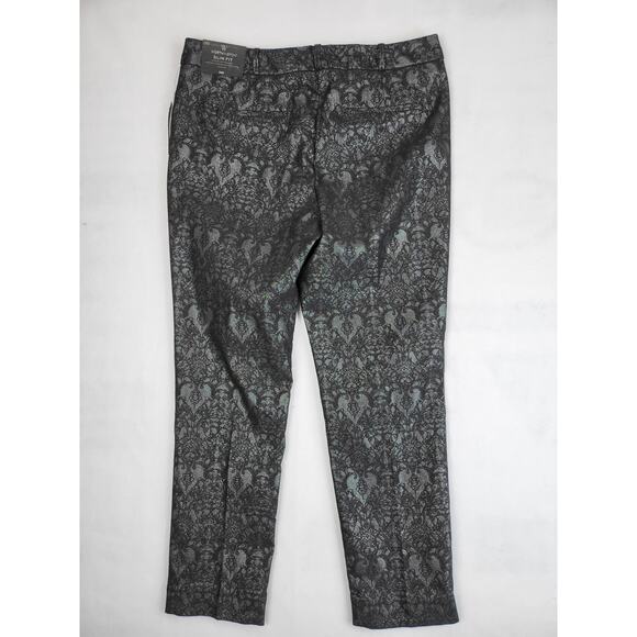 NWT Worthington Black Lace look Metallic thread Slim Fit Ankle Pants Sz 10 #477 - Picture 6 of 12